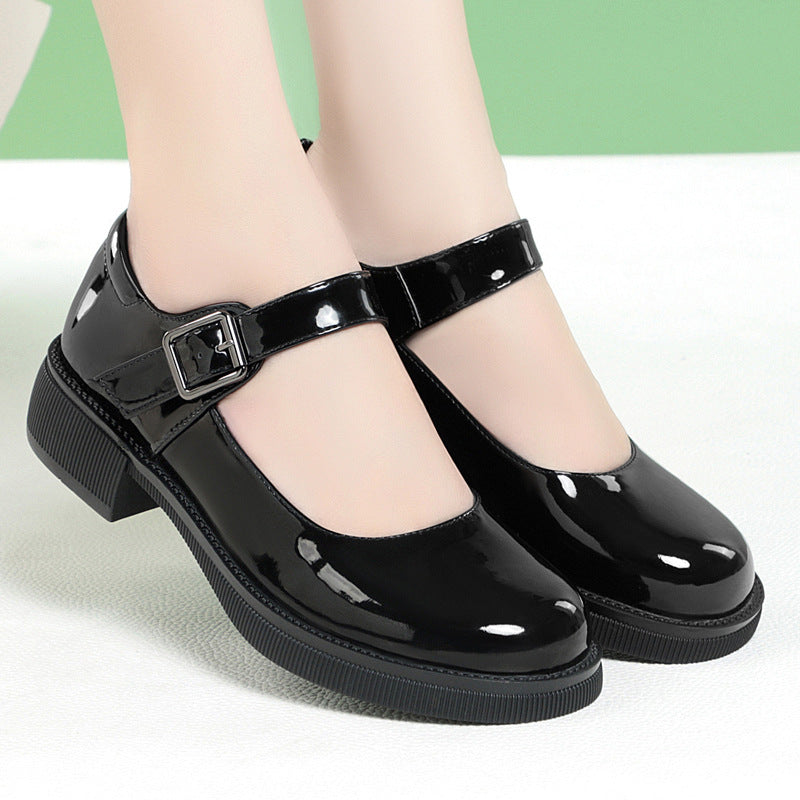 Round Head Fashion Soft Leather Comfortable Breathable Trendy