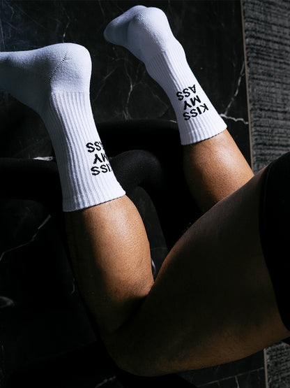White High Tube Sports Fitness Cotton Socks