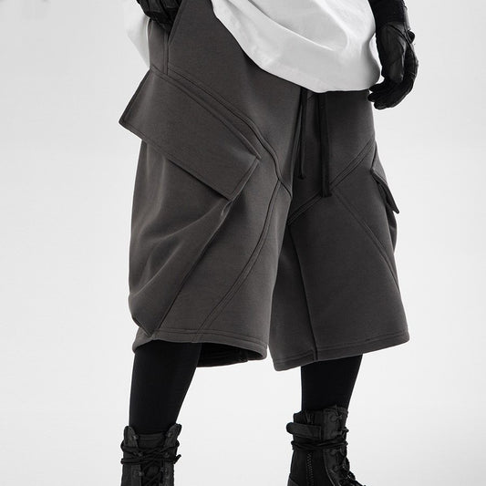 Spliced ​​Large Pocket Shorts For Men