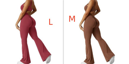 YEOREO Women Sleeveless Flare Jumpsuits