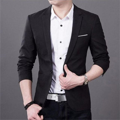 New Korean Men Blazer Casual Slim Fit Office Suit