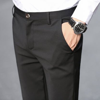 Nine-Point Trousers Men'S Slim-Fit Suit Trousers With Small Feet 9-Point Trousers