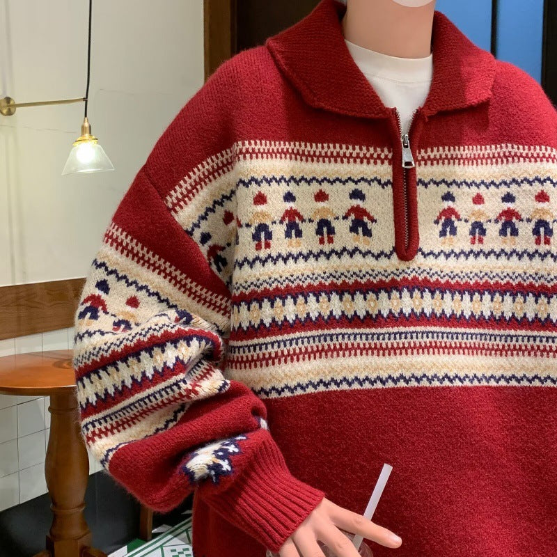 Ethnic Style Knitwear Sweater Coat For Men