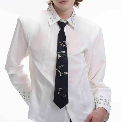 Handmade Pearl Pin Lazy Tie Men's Bow Tie