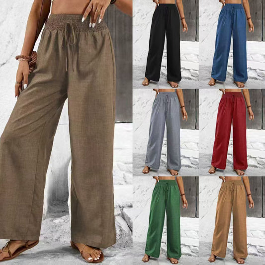 Retro Casual Pants High Waisted Trousers Women