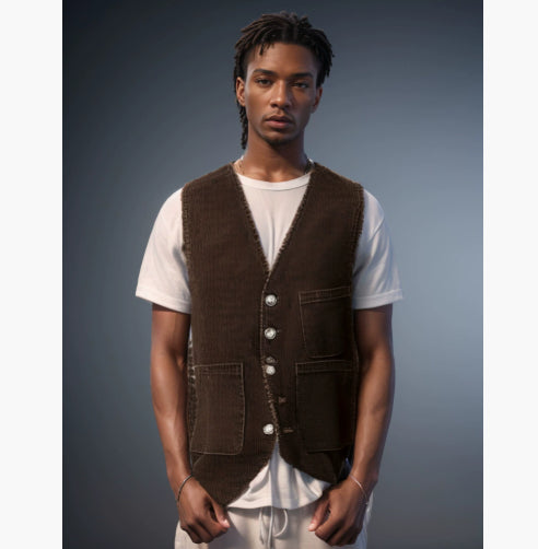 Corduroy Jacket Winter Solid Color Casual Blazer Fashion Warm Men Coat