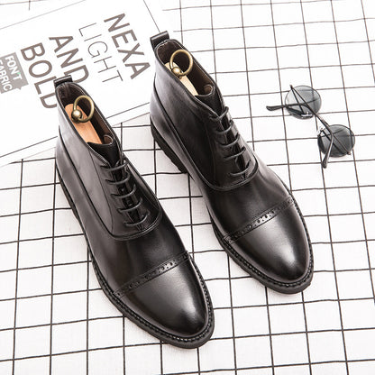 Retro Casual Fashion Business Leather Boots Men