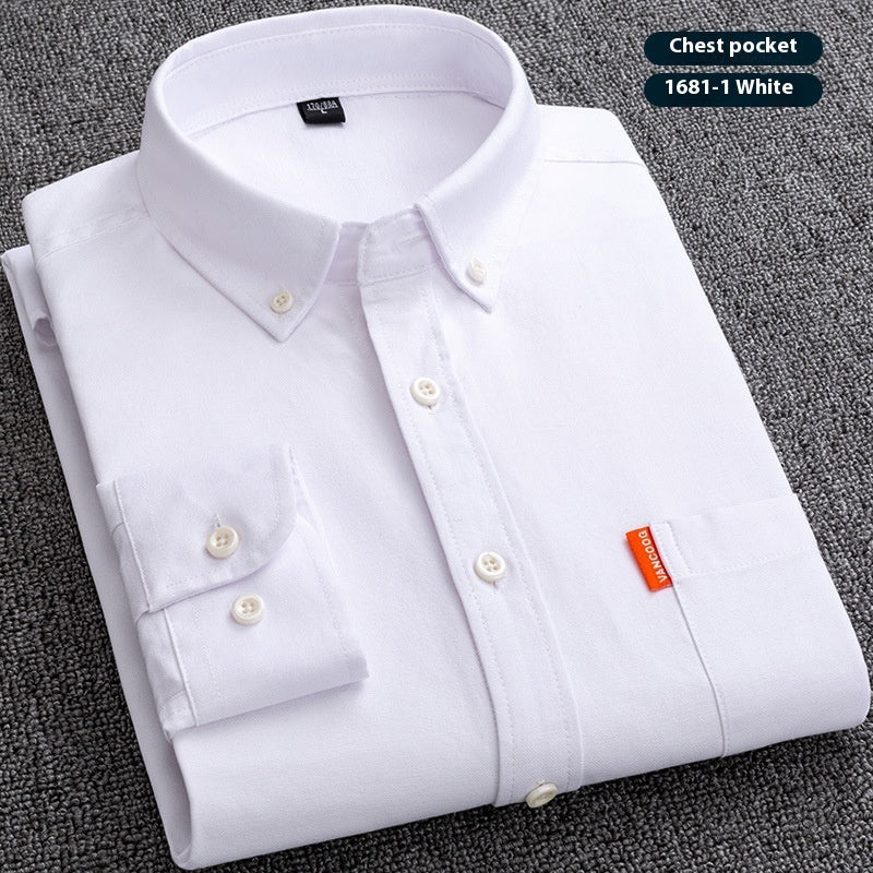 Pure Cotton Washed Oxford Woven Shirts Men