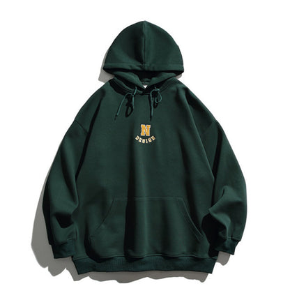 Simple Letter Embroidery Couple Hoodies Men And Women Casual Sweatshirt