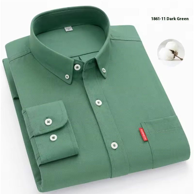 Pure Cotton Washed Oxford Woven Shirts Men