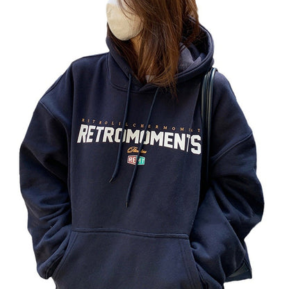 Velvet Padded Hooded Sweatshirt Women