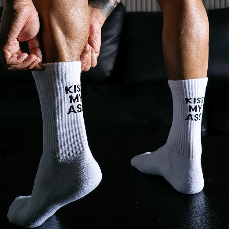White High Tube Sports Fitness Cotton Socks