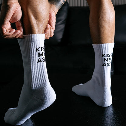 White High Tube Sports Fitness Cotton Socks