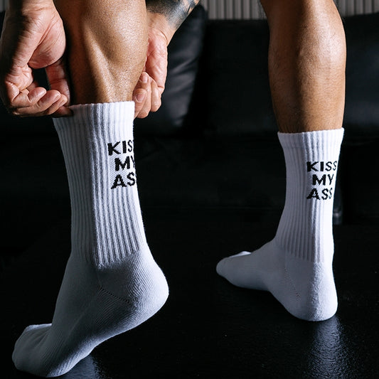 White High Tube Sports Fitness Cotton Socks