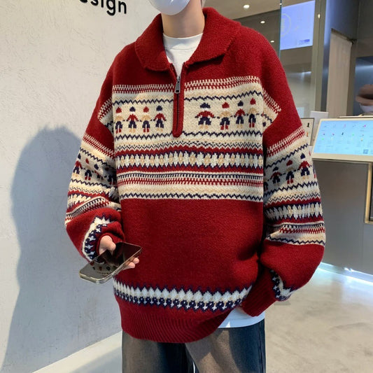 Ethnic Style Knitwear Sweater Coat For Men