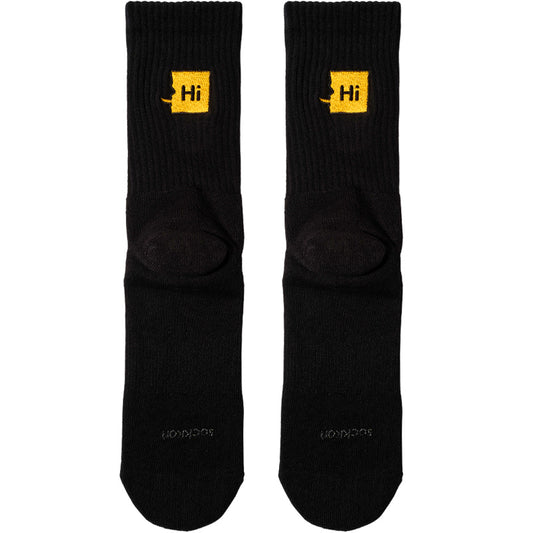 Men's white embroidery alphabet socks