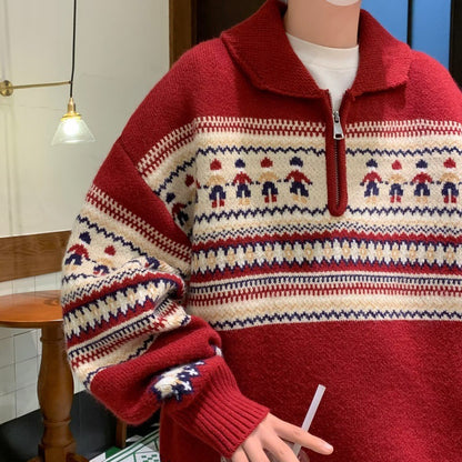 Ethnic Style Knitwear Sweater Coat For Men