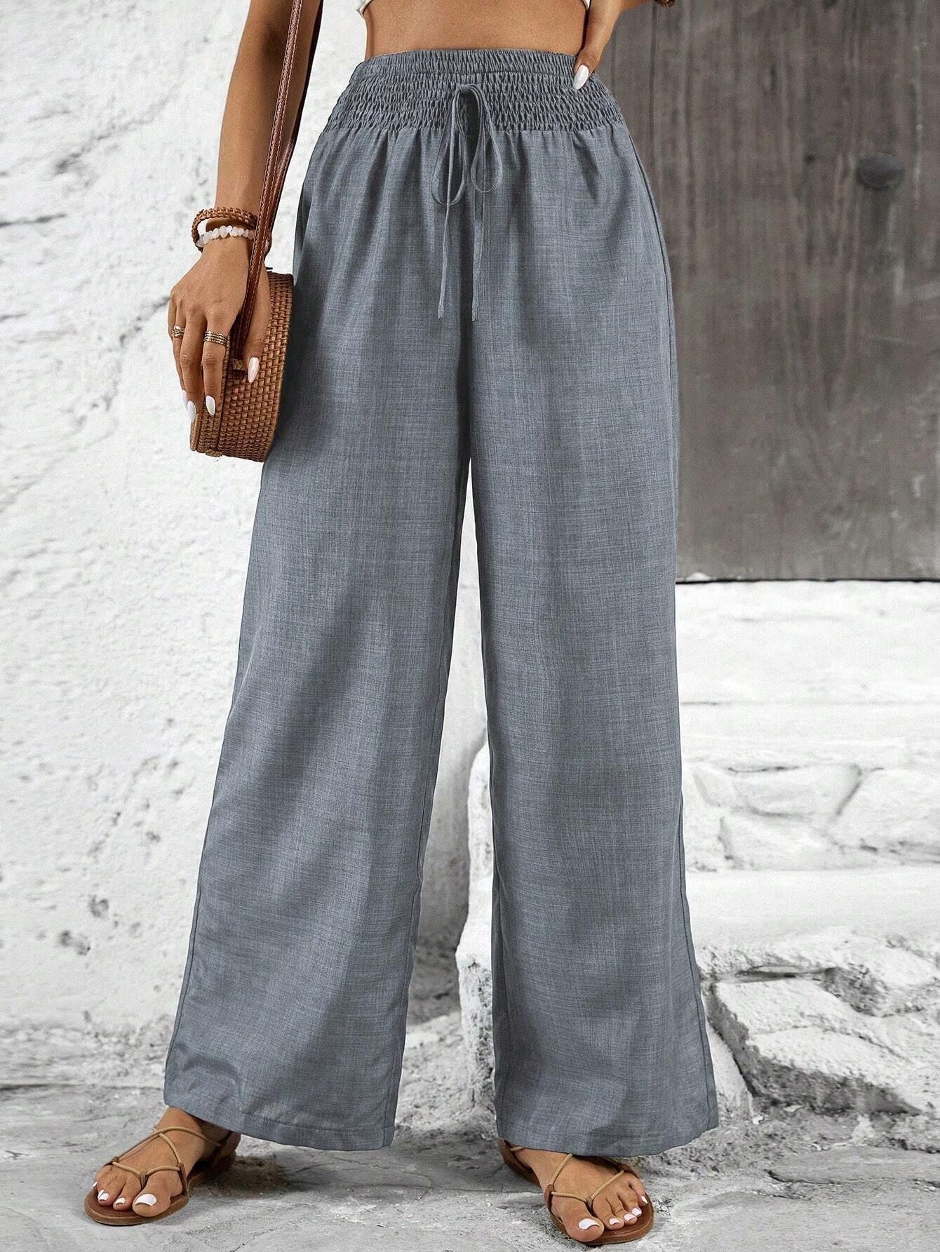Retro Casual Pants High-waisted Trousers Women