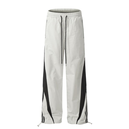 Stitching Sports Casual Straight Trousers Men