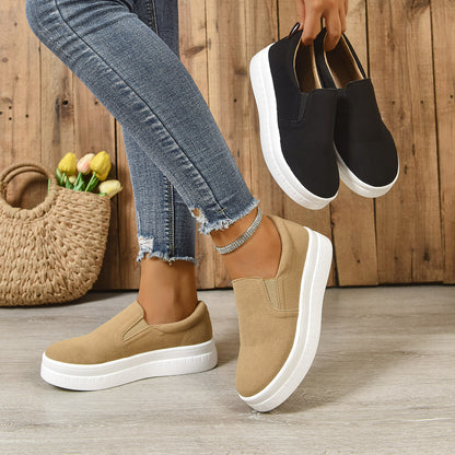 Round-toe Thick Platform Sole Women's Flats