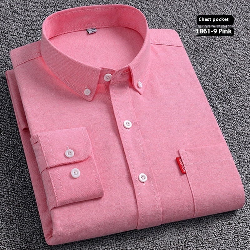 Pure Cotton Washed Oxford Woven Shirts Men