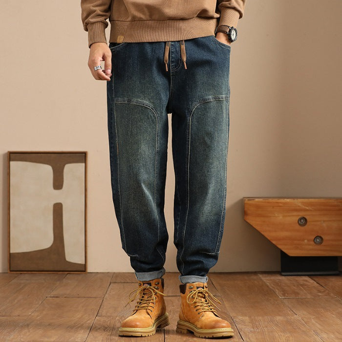 Loose Elastic Long Jeans For Men