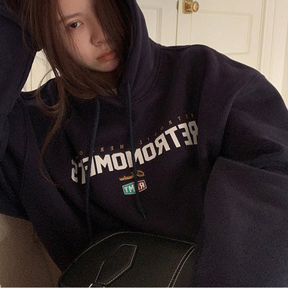 Velvet Padded Hooded Sweatshirt Women