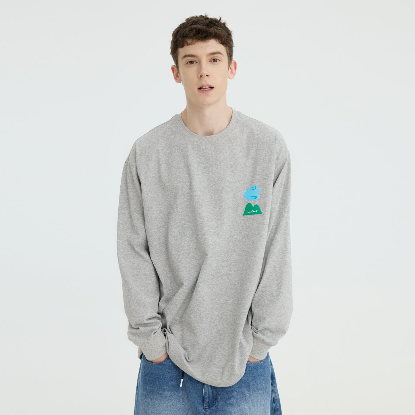 Round Neck Long Sleeve Couple T-shirt Men