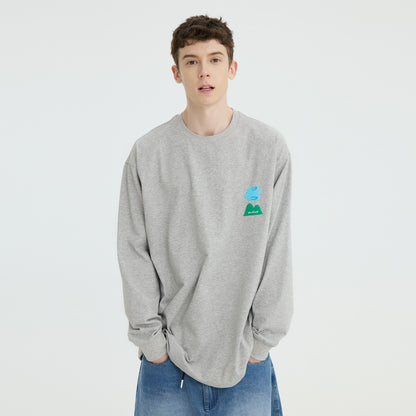 Round Neck Long Sleeve Couple T-shirt Men