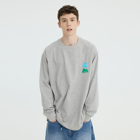 Round Neck Long Sleeve Couple T-shirt Men