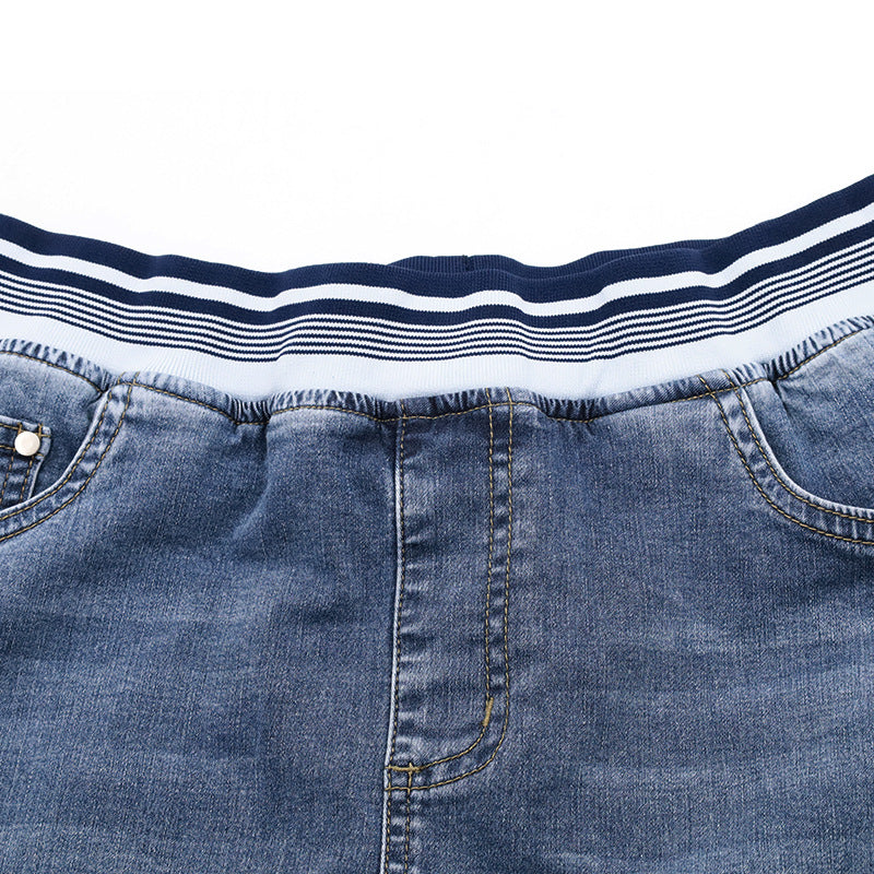 Denim Skirt Fashion Elastic Embroidery Women