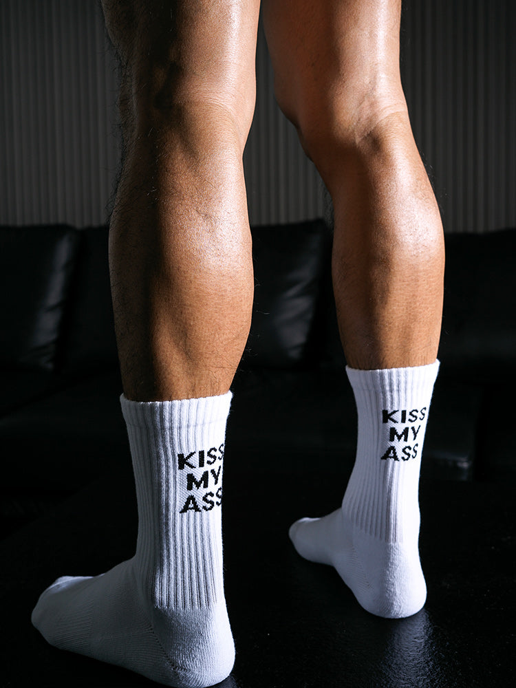 White High Tube Sports Fitness Cotton Socks