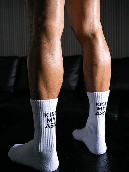 White High Tube Sports Fitness Cotton Socks