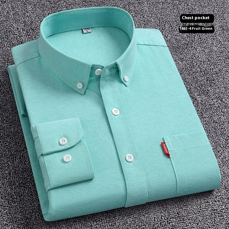 Pure Cotton Washed Oxford Woven Shirts Men