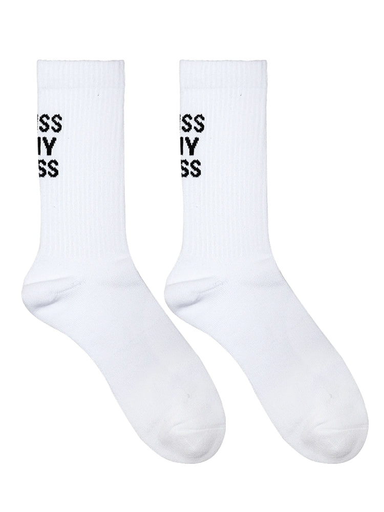 White High Tube Sports Fitness Cotton Socks