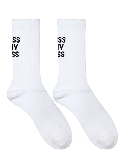 White High Tube Sports Fitness Cotton Socks
