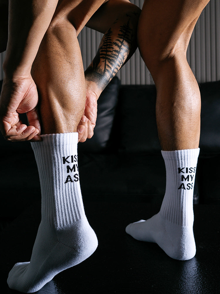 White High Tube Sports Fitness Cotton Socks