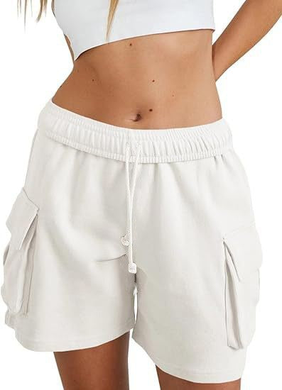 Women's Fashion Loose Casual Drawstring Cargo Shorts