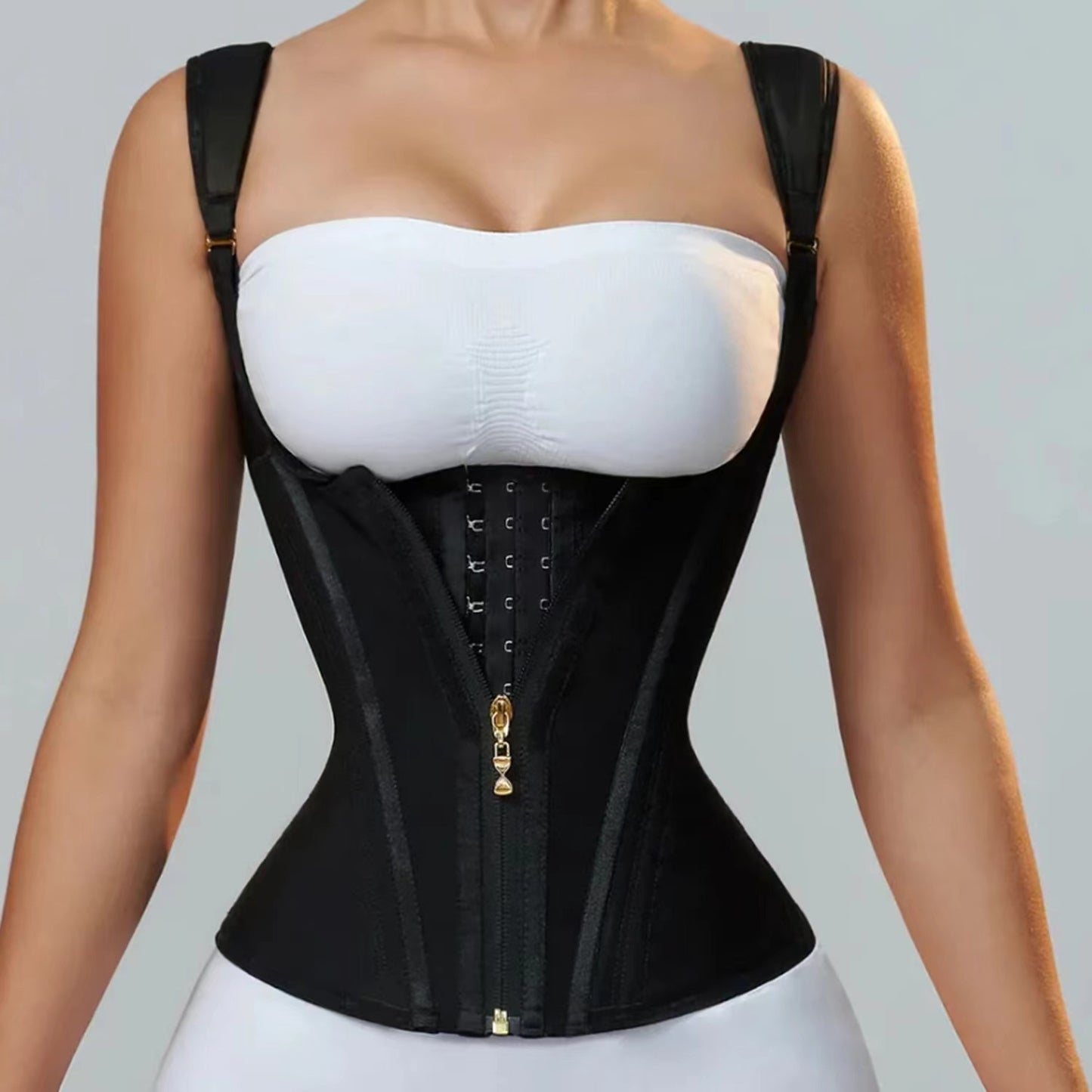 Zipper Breasted Retro Shapewear Top