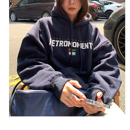 Velvet Padded Hooded Sweatshirt Women