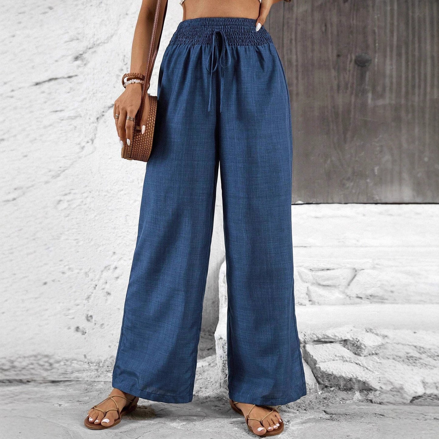 Retro Casual Pants High-waisted Trousers Women